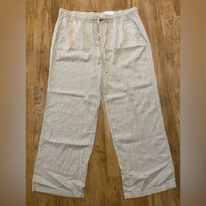 Old Navy Linen Blend Pants White Cream Pull On Drawstring Summer Flowy Light XL